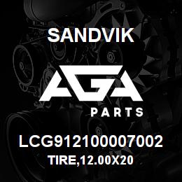 LCG912100007002 Sandvik TIRE,12.00X20 | AGA Parts
