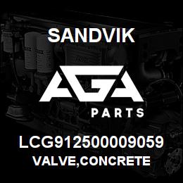 LCG912500009059 Sandvik VALVE,CONCRETE | AGA Parts