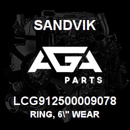 LCG912500009078 Sandvik RING, 6" WEAR | AGA Parts