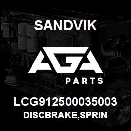 LCG912500035003 Sandvik DISCBRAKE,SPRIN | AGA Parts