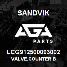 LCG912500093002 Sandvik VALVE,COUNTER B | AGA Parts
