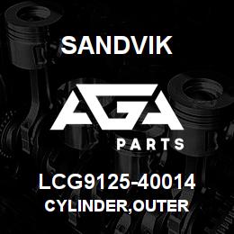 LCG9125-40014 Sandvik CYLINDER,OUTER | AGA Parts