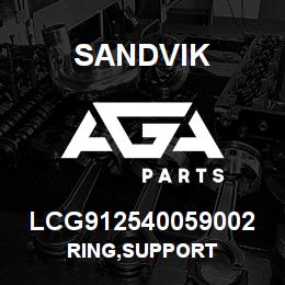 LCG912540059002 Sandvik RING,SUPPORT | AGA Parts