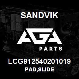 LCG912540201019 Sandvik PAD,SLIDE | AGA Parts