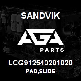 LCG912540201020 Sandvik PAD,SLIDE | AGA Parts