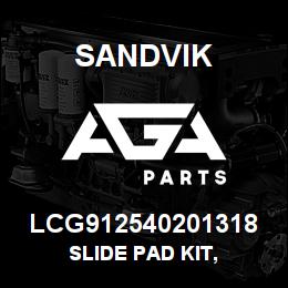 LCG912540201318 Sandvik SLIDE PAD KIT, | AGA Parts