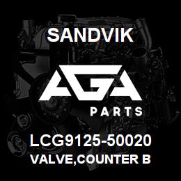 LCG9125-50020 Sandvik VALVE,COUNTER B | AGA Parts