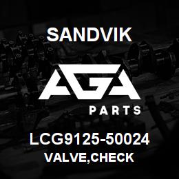 LCG9125-50024 Sandvik VALVE,CHECK | AGA Parts