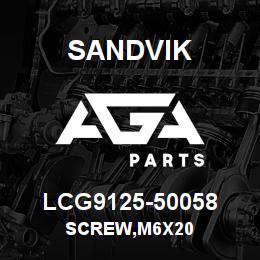 LCG9125-50058 Sandvik SCREW,M6X20 | AGA Parts
