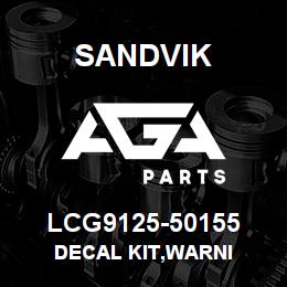 LCG9125-50155 Sandvik DECAL KIT,WARNI | AGA Parts