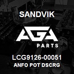LCG9126-00051 Sandvik ANFO POT DSCRG | AGA Parts