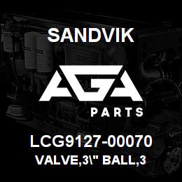 LCG9127-00070 Sandvik VALVE,3" BALL,3 | AGA Parts