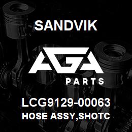 LCG9129-00063 Sandvik HOSE ASSY,SHOTC | AGA Parts