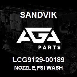 LCG9129-00189 Sandvik NOZZLE,PSI WASH | AGA Parts