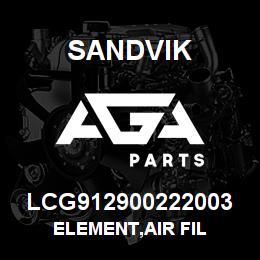 LCG912900222003 Sandvik ELEMENT,AIR FIL | AGA Parts