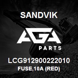LCG912900222010 Sandvik FUSE,10A (RED) | AGA Parts