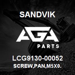 LCG9130-00052 Sandvik SCREW,PAN,M5X0. | AGA Parts