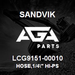 LCG9151-00010 Sandvik HOSE,1/4" HI-PS | AGA Parts