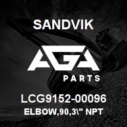 LCG9152-00096 Sandvik ELBOW,90,3" NPT | AGA Parts