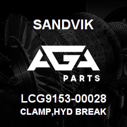 LCG9153-00028 Sandvik CLAMP,HYD BREAK | AGA Parts