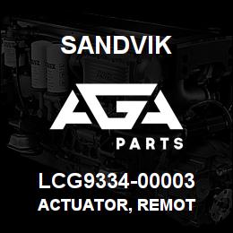 LCG9334-00003 Sandvik ACTUATOR, REMOT | AGA Parts