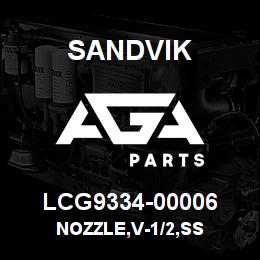 LCG9334-00006 Sandvik NOZZLE,V-1/2,SS | AGA Parts