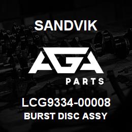 LCG9334-00008 Sandvik BURST DISC ASSY | AGA Parts
