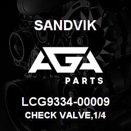 LCG9334-00009 Sandvik CHECK VALVE,1/4 | AGA Parts