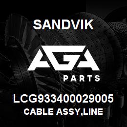 LCG933400029005 Sandvik CABLE ASSY,LINE | AGA Parts