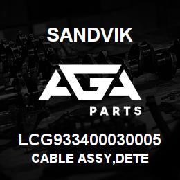 LCG933400030005 Sandvik CABLE ASSY,DETE | AGA Parts
