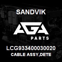 LCG933400030020 Sandvik CABLE ASSY,DETE | AGA Parts