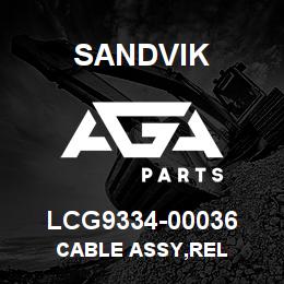 LCG9334-00036 Sandvik CABLE ASSY,REL | AGA Parts