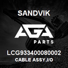 LCG933400080002 Sandvik CABLE ASSY,I/O | AGA Parts