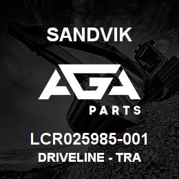 LCR025985-001 Sandvik DRIVELINE - TRA | AGA Parts