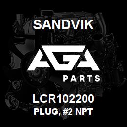 LCR102200 Sandvik PLUG, #2 NPT | AGA Parts
