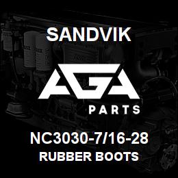 NC3030-7/16-28 Sandvik RUBBER BOOTS | AGA Parts