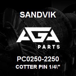 PC0250-2250 Sandvik COTTER PIN 1/4" | AGA Parts