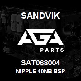 SAT068004 Sandvik NIPPLE 40NB BSP | AGA Parts