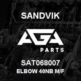 SAT068007 Sandvik ELBOW 40NB M/F | AGA Parts