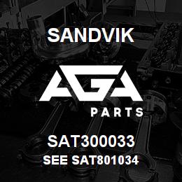 SAT300033 Sandvik SEE SAT801034 | AGA Parts