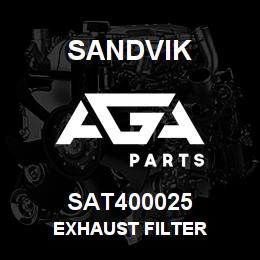 SAT400025 Sandvik EXHAUST FILTER | AGA Parts