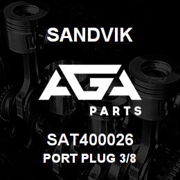 SAT400026 Sandvik PORT PLUG 3/8 | AGA Parts