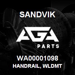 WA00001098 Sandvik HANDRAIL, WLDMT | AGA Parts