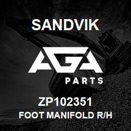 ZP102351 Sandvik FOOT MANIFOLD R/H | AGA Parts