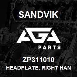 ZP311010 Sandvik HEADPLATE, RIGHT HAND | AGA Parts