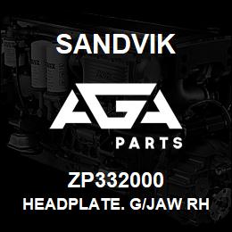 ZP332000 Sandvik HEADPLATE. G/JAW RH INNER UN2807 | AGA Parts