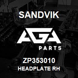 ZP353010 Sandvik HEADPLATE RH | AGA Parts