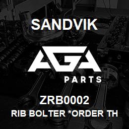 ZRB0002 Sandvik RIB BOLTER *ORDER THRU SALES TOOLSNA | AGA Parts