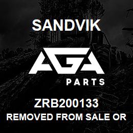 ZRB200133 Sandvik REMOVED FROM SALE ORDER ZRB200130 RB | AGA Parts