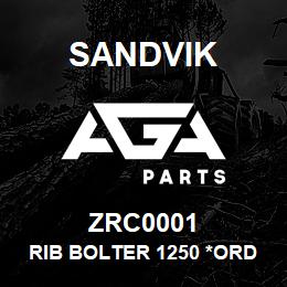 ZRC0001 Sandvik RIB BOLTER 1250 *ORDER W/ SALES TONA | AGA Parts